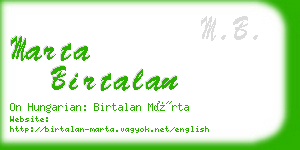 marta birtalan business card